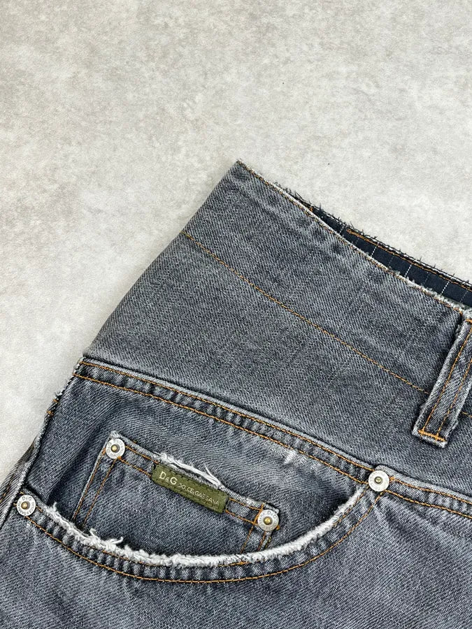 AW2004 Dolce & Gabbana Grey Multi Pockets Cargo Denim Jeans DbbgNMw 9