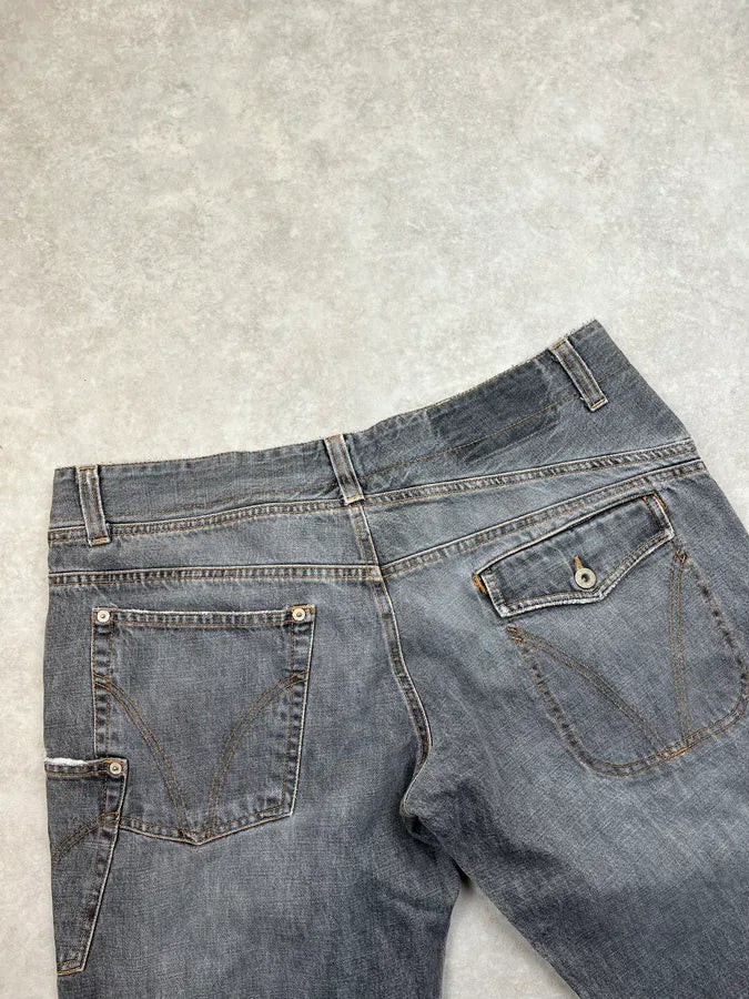 AW2004 Dolce & Gabbana Grey Multi Pockets Cargo Denim Jeans DbbgNMw 7