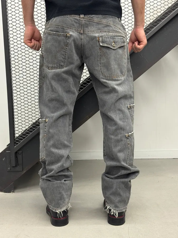 AW2004 Dolce & Gabbana Grey Multi Pockets Cargo Denim Jeans DbbgNMw 3