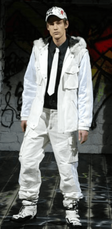 AW2003 Dolce & Gabbana Hip Hop Fur Hooded Detachable Sleeves White Jacket gvVvZfP 1