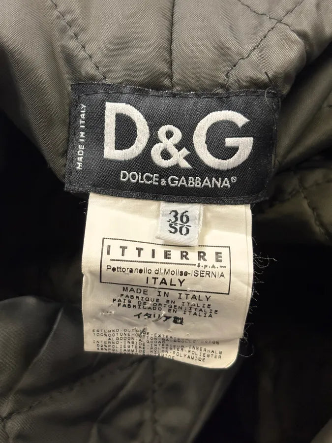 AW2003 Dolce & Gabbana Hip Hop Fur Hooded Detachable Sleeves White Jacket gvVvZfP 10