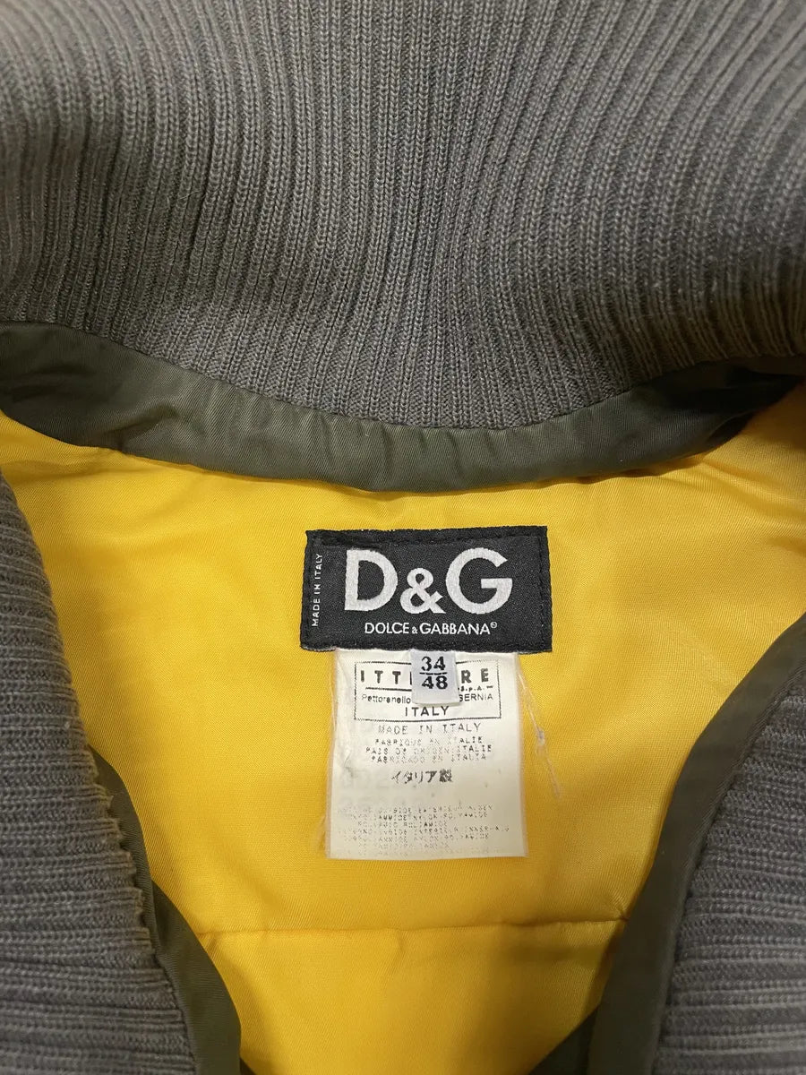 AW2003 Dolce & Gabbana Hunter Multi Zips Detachable Olive Faded Jacket (M/L) 12