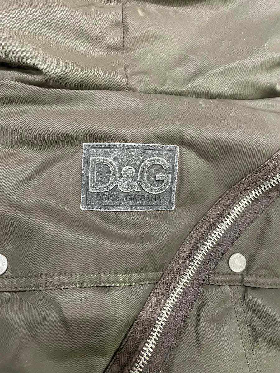 AW2003 Dolce & Gabbana Hunter Multi Zips Detachable Olive Faded Jacket (M/L) 5