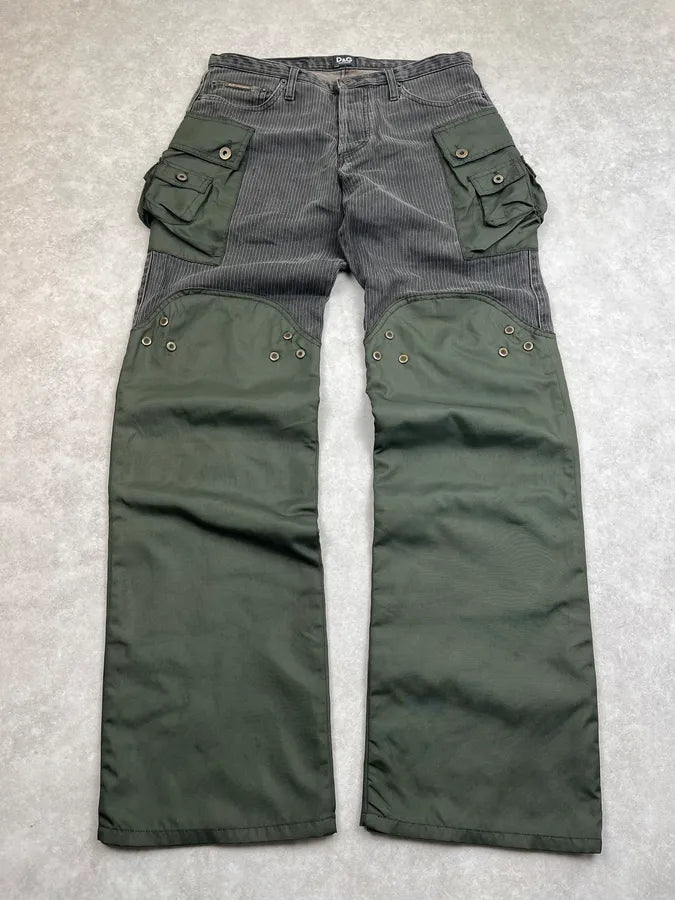 AW2003 Dolce & Gabbana Hybrid Khaki Cargo Pants ExqiWAX 0