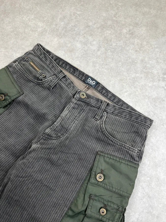 AW2003 Dolce & Gabbana Hybrid Khaki Cargo Pants ExqiWAX 5