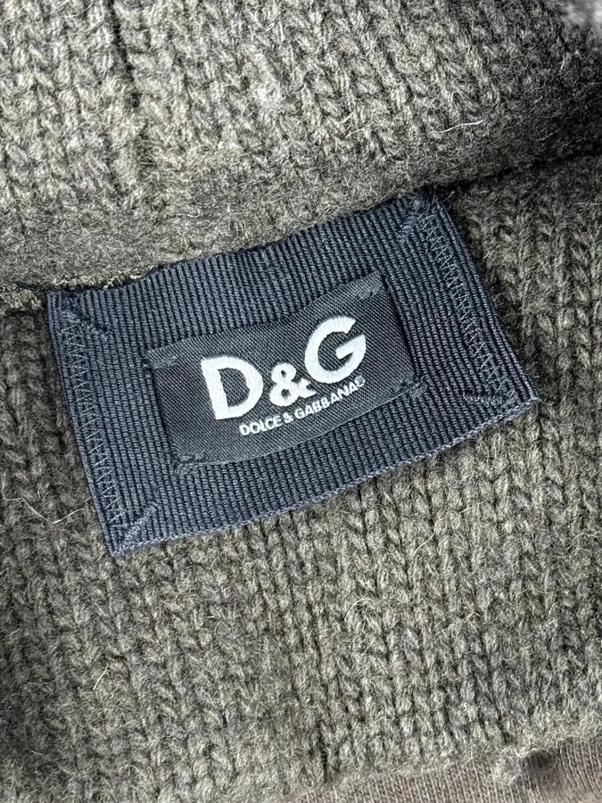 AW2003 Dolce & Gabbana Hybrid Khaki Green Wool Sweater GUhyMPn 8