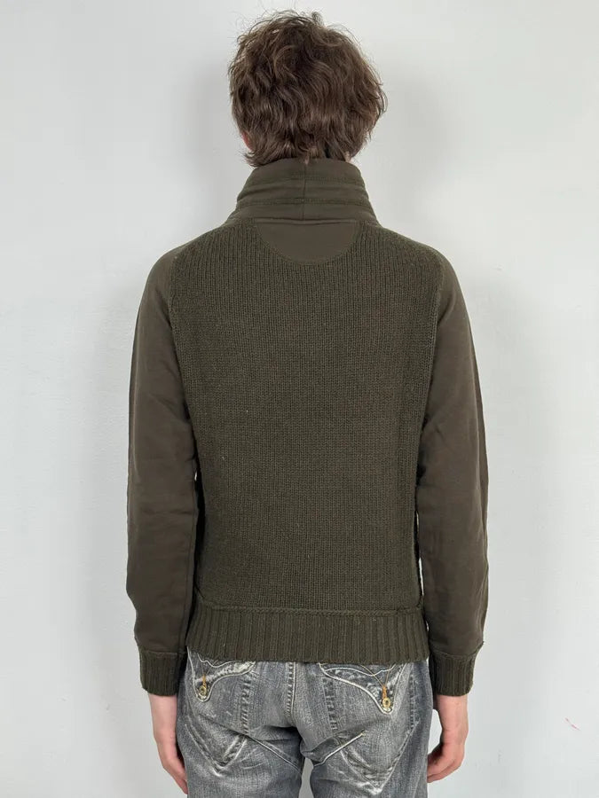 AW2003 Dolce & Gabbana Hybrid Khaki Green Wool Sweater GUhyMPn 2