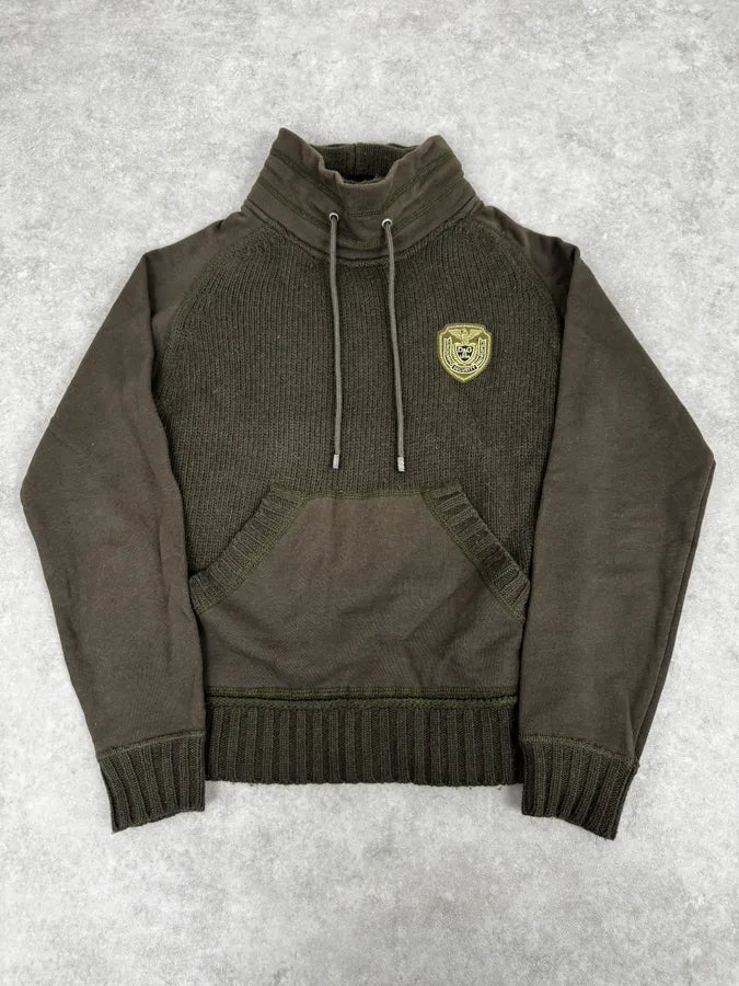 AW2003 Dolce & Gabbana Hybrid Khaki Green Wool Sweater GUhyMPn 0