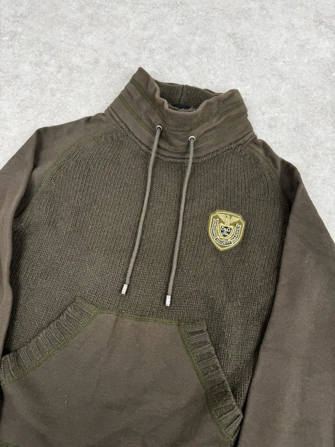 AW2003 Dolce & Gabbana Hybrid Khaki Green Wool Sweater GUhyMPn 4