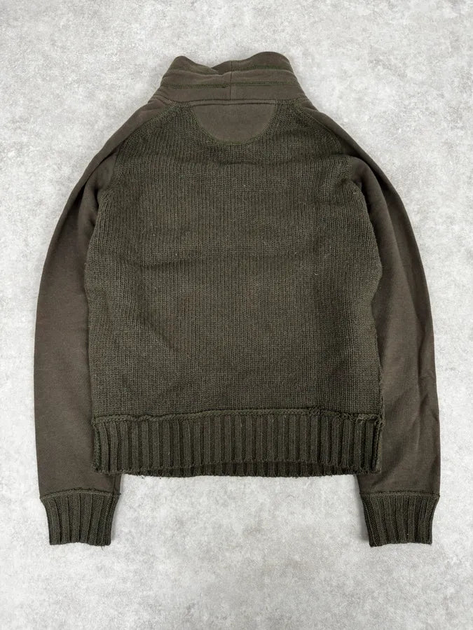 AW2003 Dolce & Gabbana Hybrid Khaki Green Wool Sweater GUhyMPn 3