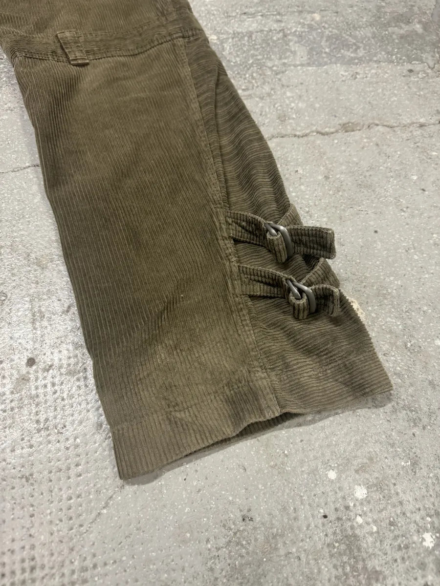 AW2003 Dolce & Gabbana Kaki Velvet Bondage Padded Cargo Pants (M) 10