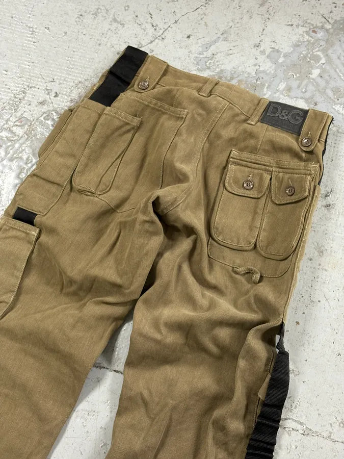 AW2003 Dolce & Gabbana Khaki Cargo Bondage Pants ZbPQBaz 6