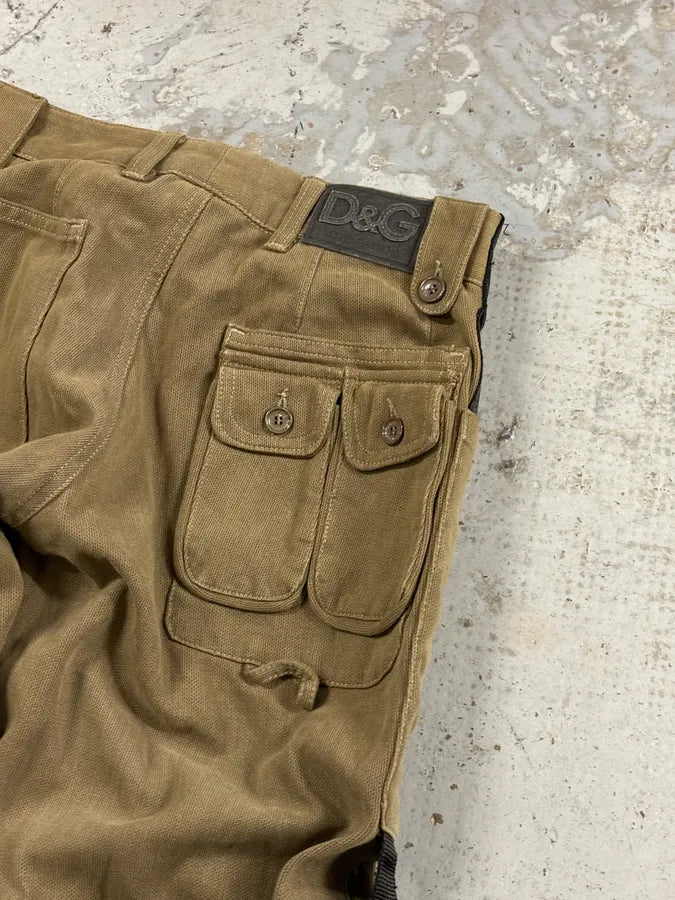 AW2003 Dolce & Gabbana Khaki Cargo Bondage Pants ZbPQBaz 7