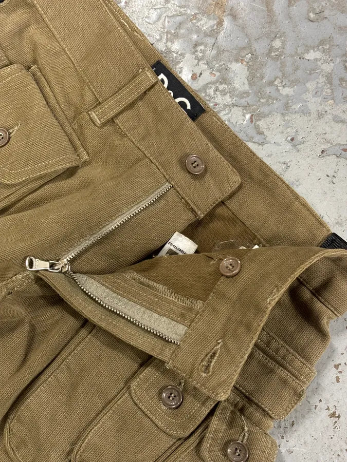 AW2003 Dolce & Gabbana Khaki Cargo Bondage Pants ZbPQBaz 8