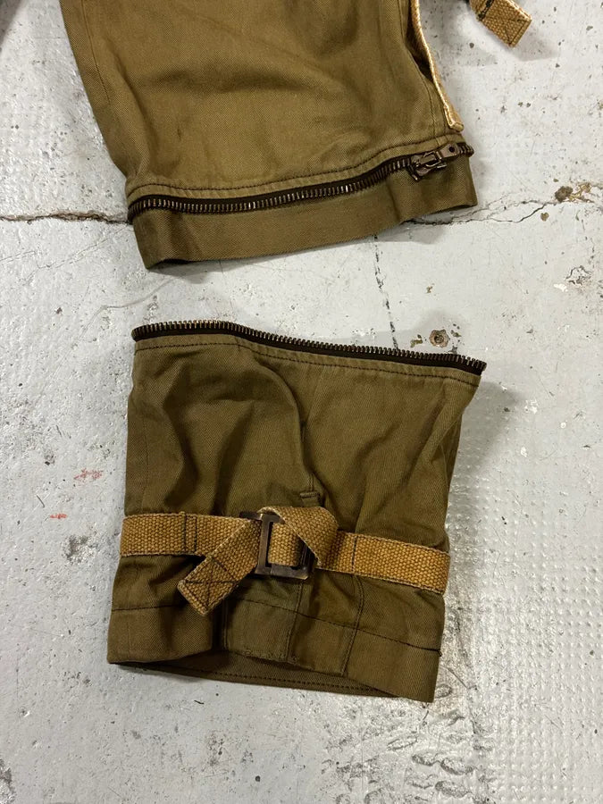 AW2003 Dolce & Gabbana Khaki Green Bondage Cargo Pants wmEGAtE 8