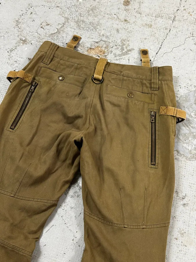 AW2003 Dolce & Gabbana Khaki Green Bondage Cargo Pants wmEGAtE 7