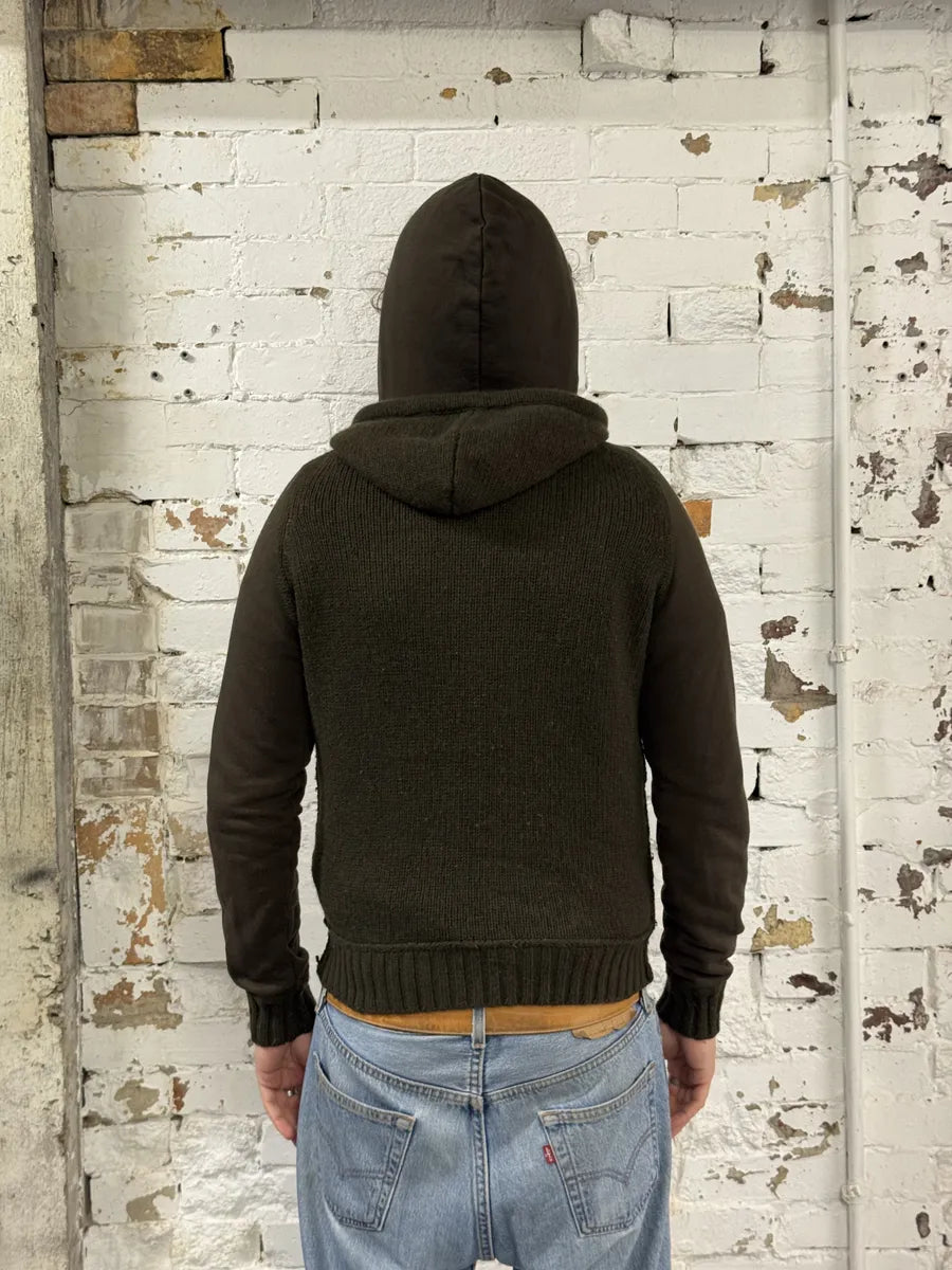 AW2003 Dolce & Gabbana Khaki Green Wool Zip-up Hoodie dDkJJog 3