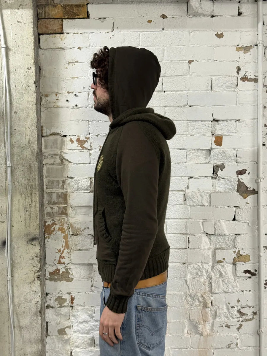 AW2003 Dolce & Gabbana Khaki Green Wool Zip-up Hoodie dDkJJog 4