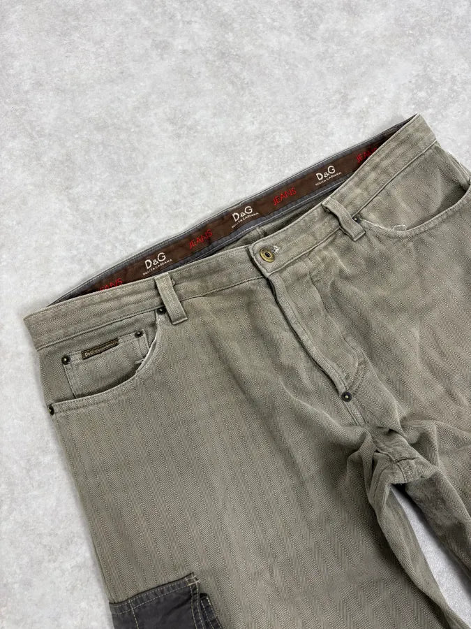 AW2003 Dolce & Gabbana Khaki Green Zip Utility Shorts XSvkXGa 5