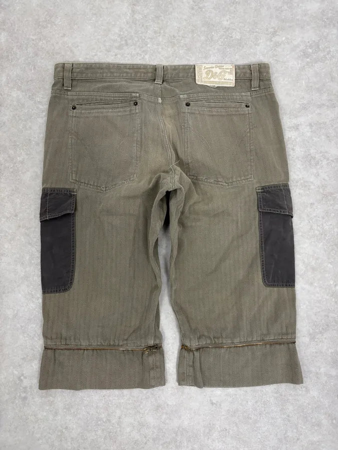 AW2003 Dolce & Gabbana Khaki Green Zip Utility Shorts XSvkXGa 6