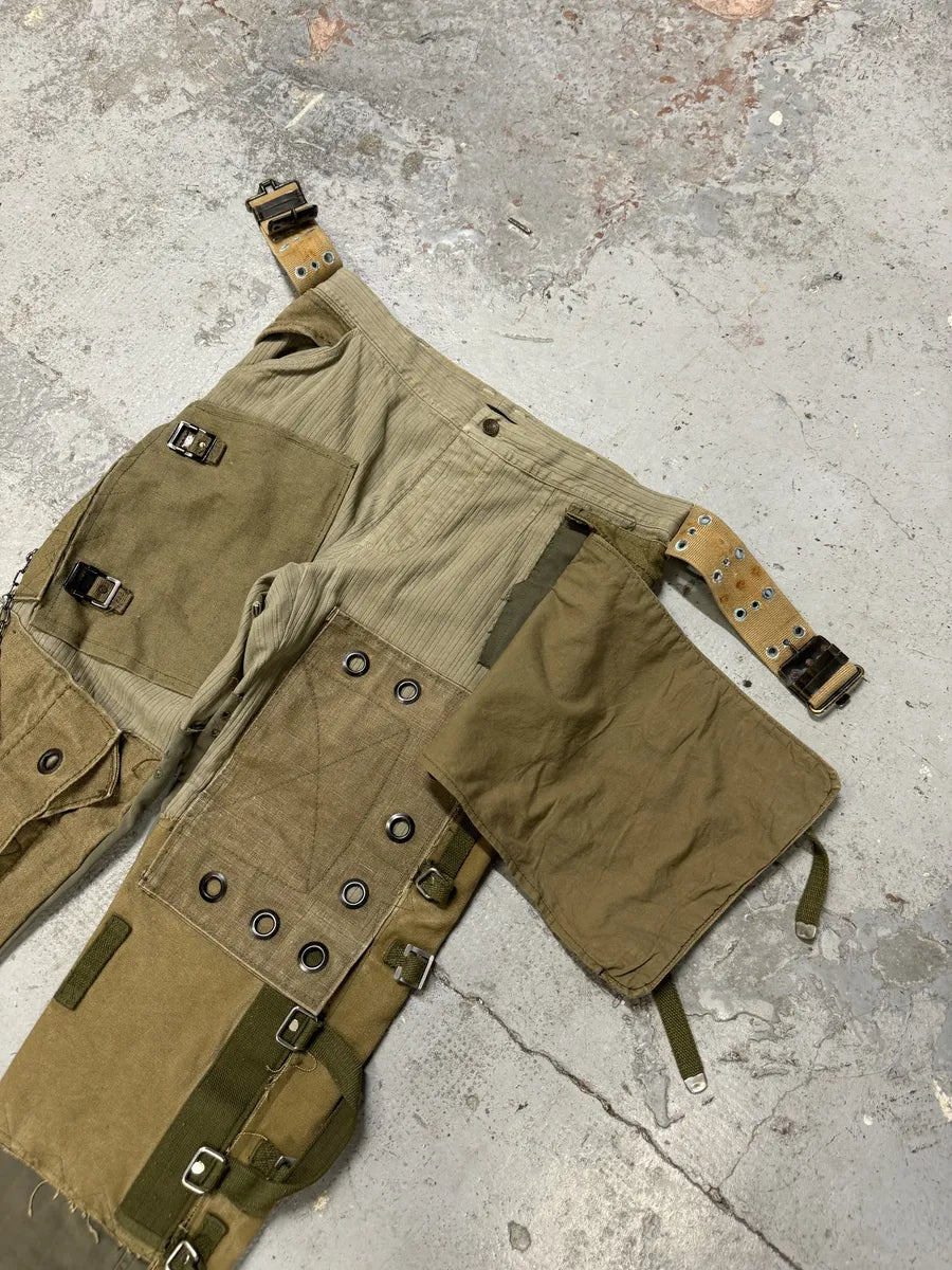 AW2003 Dolce & Gabbana Khaki Reconstructed Cargo Military Pants mdkHFrC 13