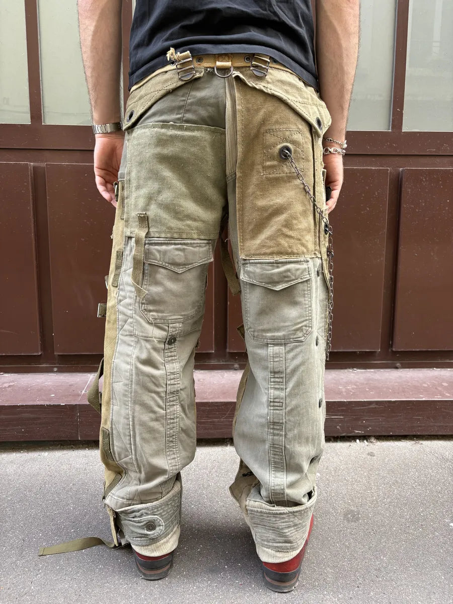 AW2003 Dolce & Gabbana Khaki Reconstructed Cargo Military Pants mdkHFrC 4