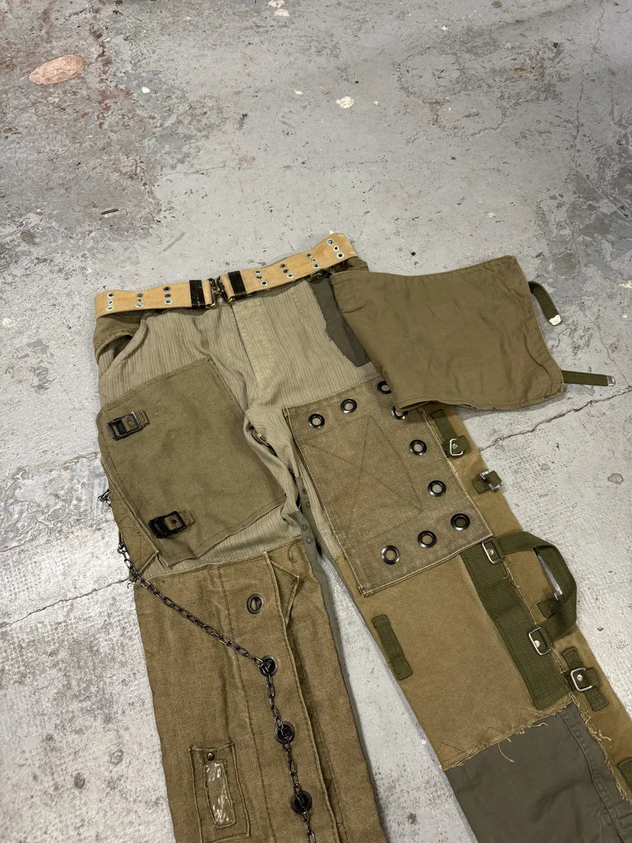 AW2003 Dolce & Gabbana Khaki Reconstructed Cargo Military Pants mdkHFrC 7