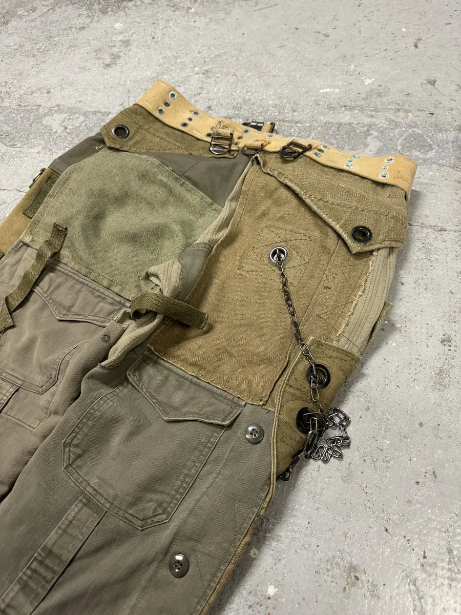 AW2003 Dolce & Gabbana Khaki Reconstructed Cargo Military Pants mdkHFrC 8