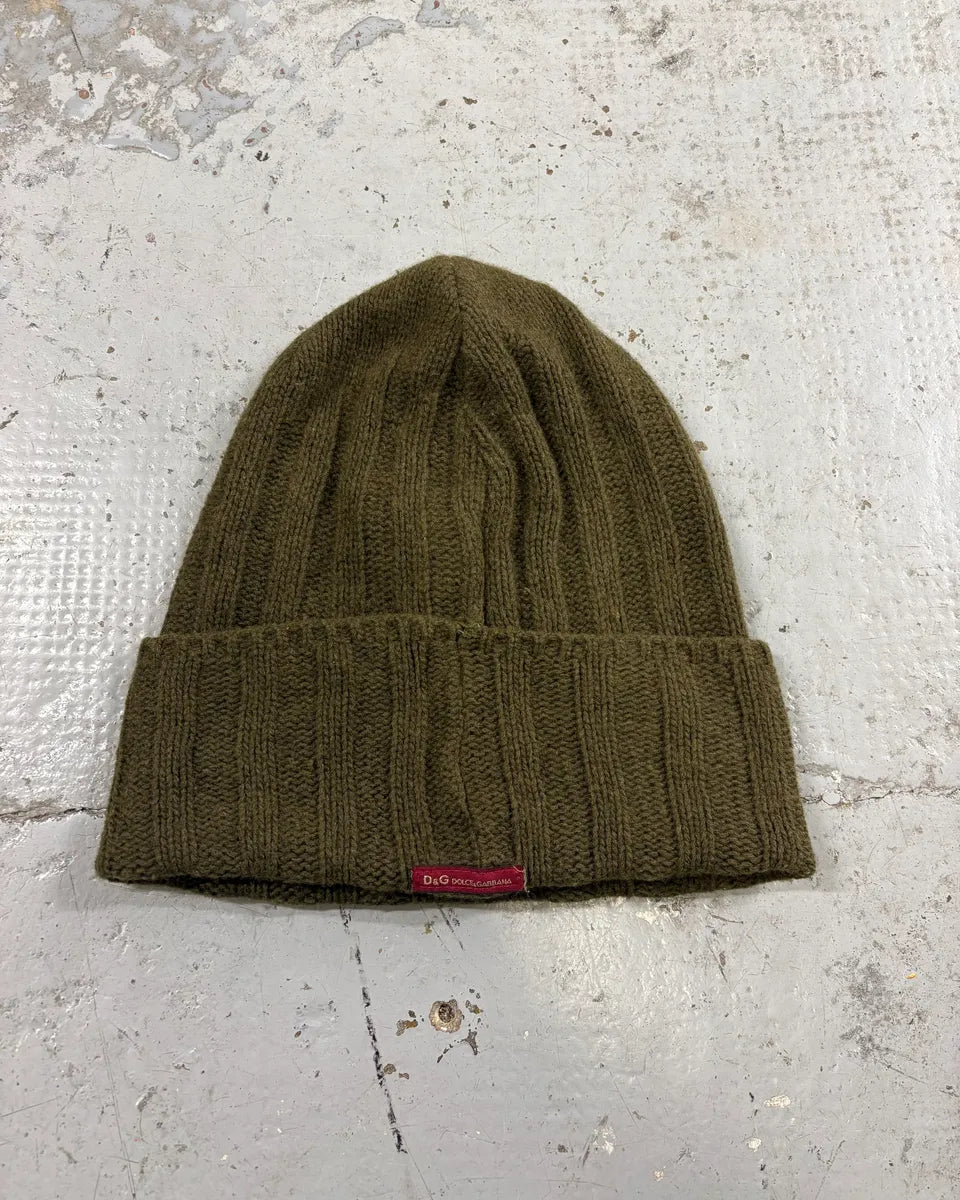 AW2003 Dolce & Gabbana Khaki Wool Beanie lLrjvnz 0