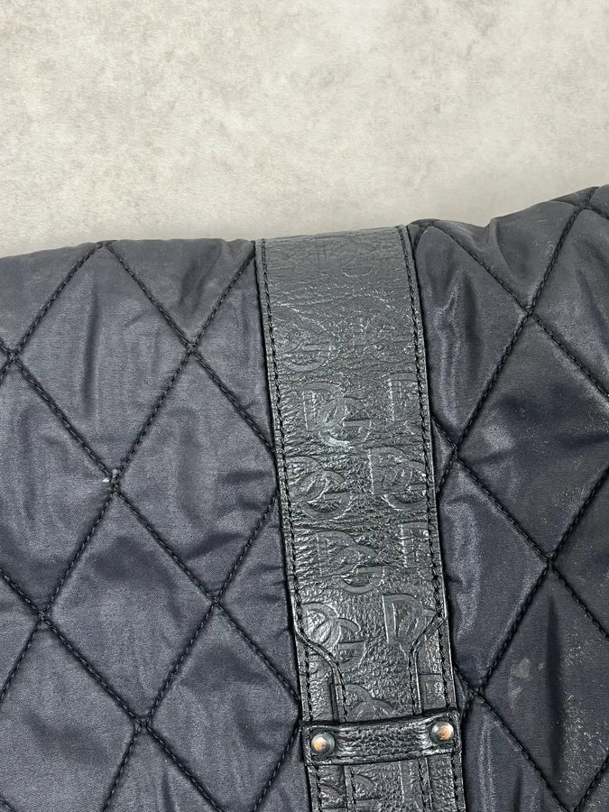 AW2003 Dolce & Gabbana Losange Black Leather Shoulder Bag NSolkuJ 8