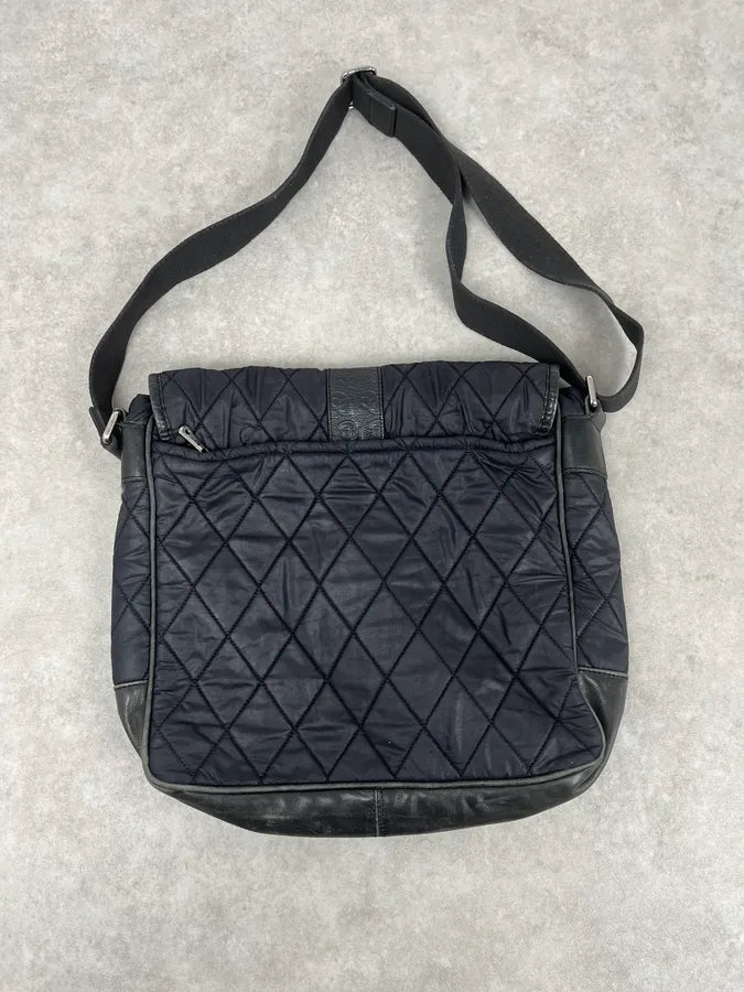 AW2003 Dolce & Gabbana Losange Black Leather Shoulder Bag NSolkuJ 5