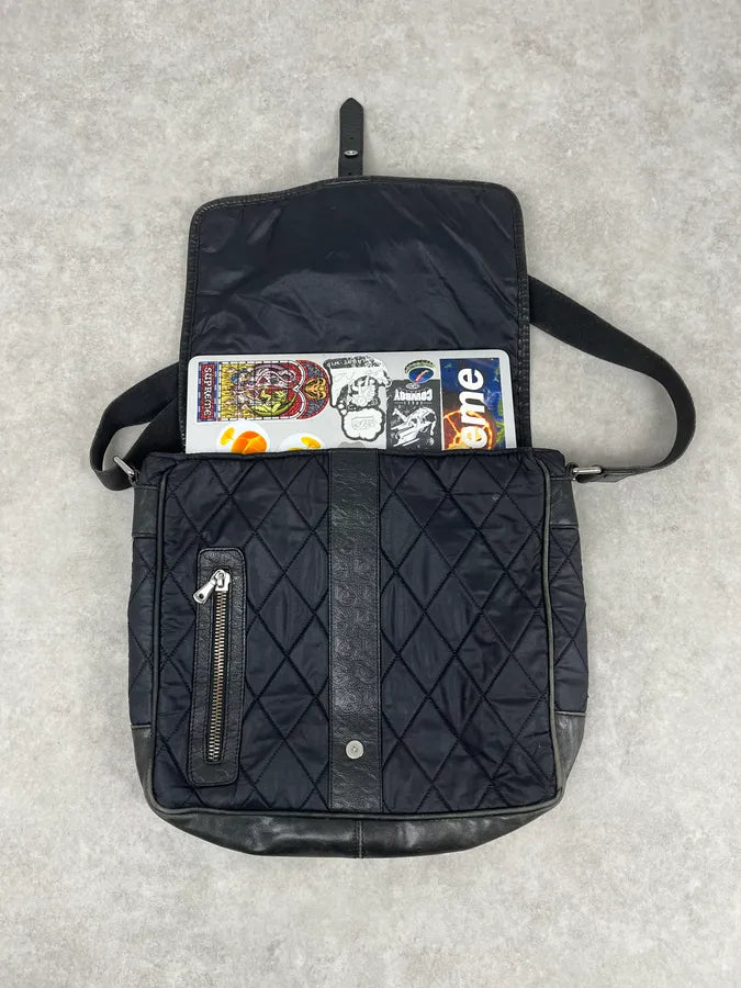 AW2003 Dolce & Gabbana Losange Black Leather Shoulder Bag NSolkuJ 3