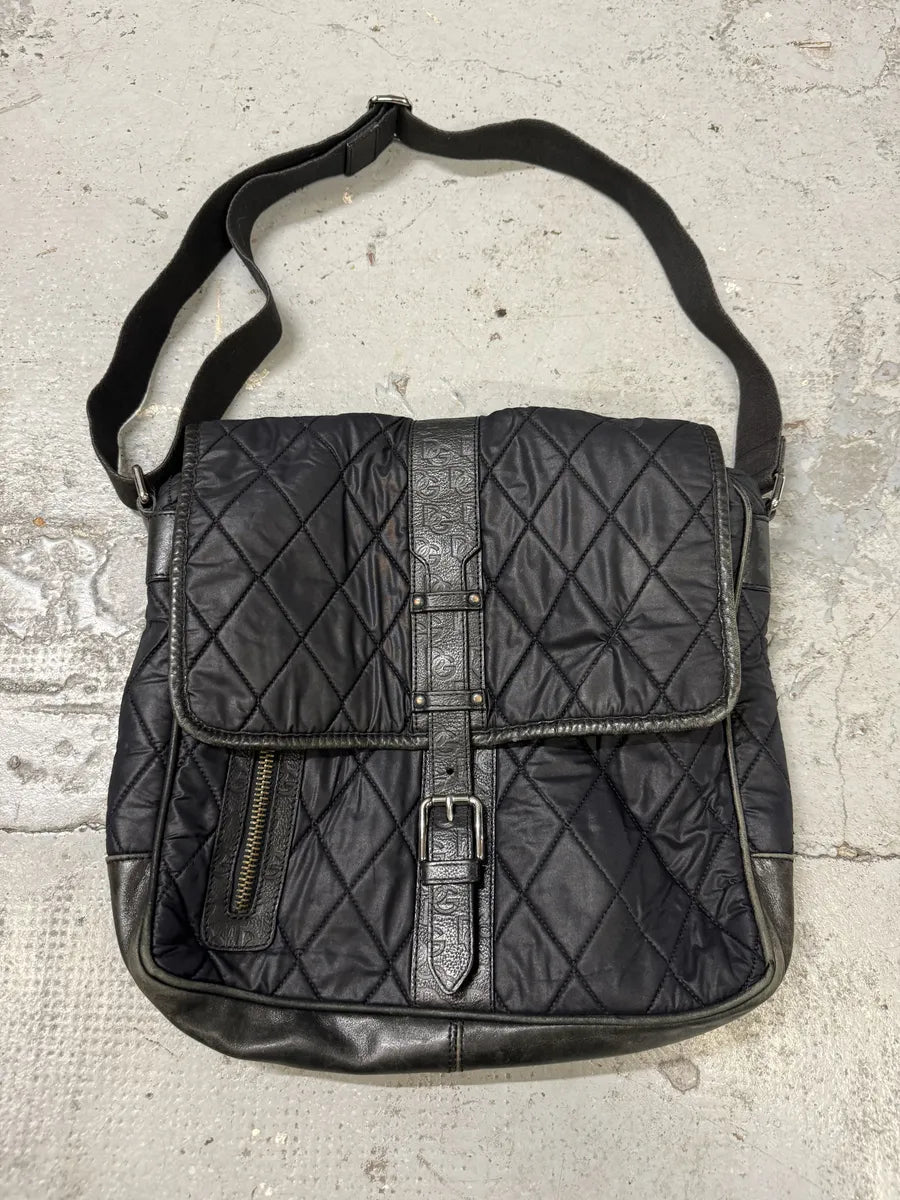 AW2003 Dolce & Gabbana Losange Black Leather Shoulder Bag NSolkuJ 0