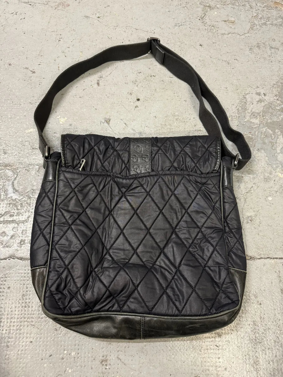 AW2003 Dolce & Gabbana Losange Black Leather Shoulder Bag NSolkuJ 2