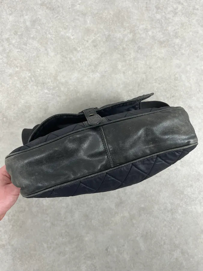 AW2003 Dolce & Gabbana Losange Black Leather Shoulder Bag NSolkuJ 13