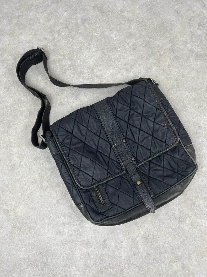 AW2003 Dolce & Gabbana Losange Black Leather Shoulder Bag NSolkuJ 6