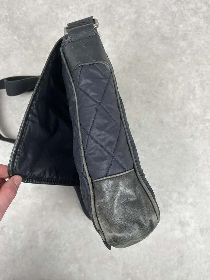 AW2003 Dolce & Gabbana Losange Black Leather Shoulder Bag NSolkuJ 11