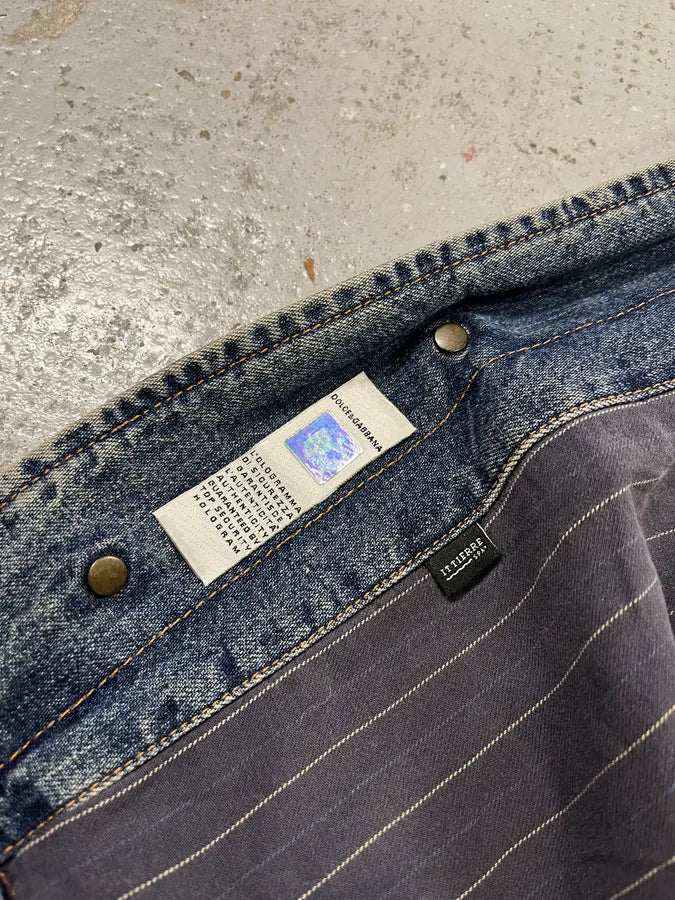 AW2003 Dolce & Gabbana Military Camo Blue Denim Jacket kZbeMRA 10