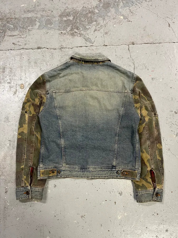 AW2003 Dolce & Gabbana Military Camo Blue Denim Jacket kZbeMRA 6