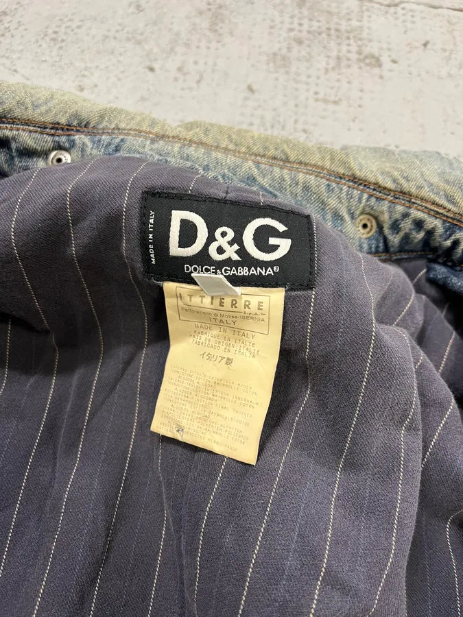 AW2003 Dolce & Gabbana Military Camo Blue Denim Jacket kZbeMRA 8