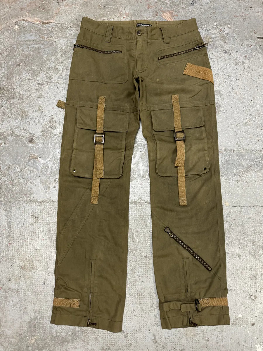 AW2003 Dolce & Gabbana Military Cargo Bondage Olive Pants (L) GeDaLaf 4