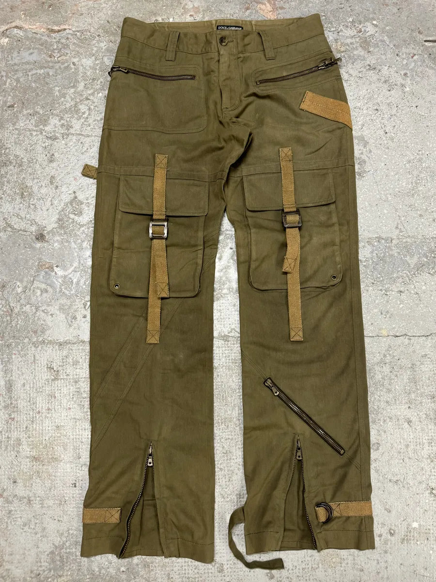 AW2003 Dolce & Gabbana Military Cargo Bondage Olive Pants (L) GeDaLaf 6