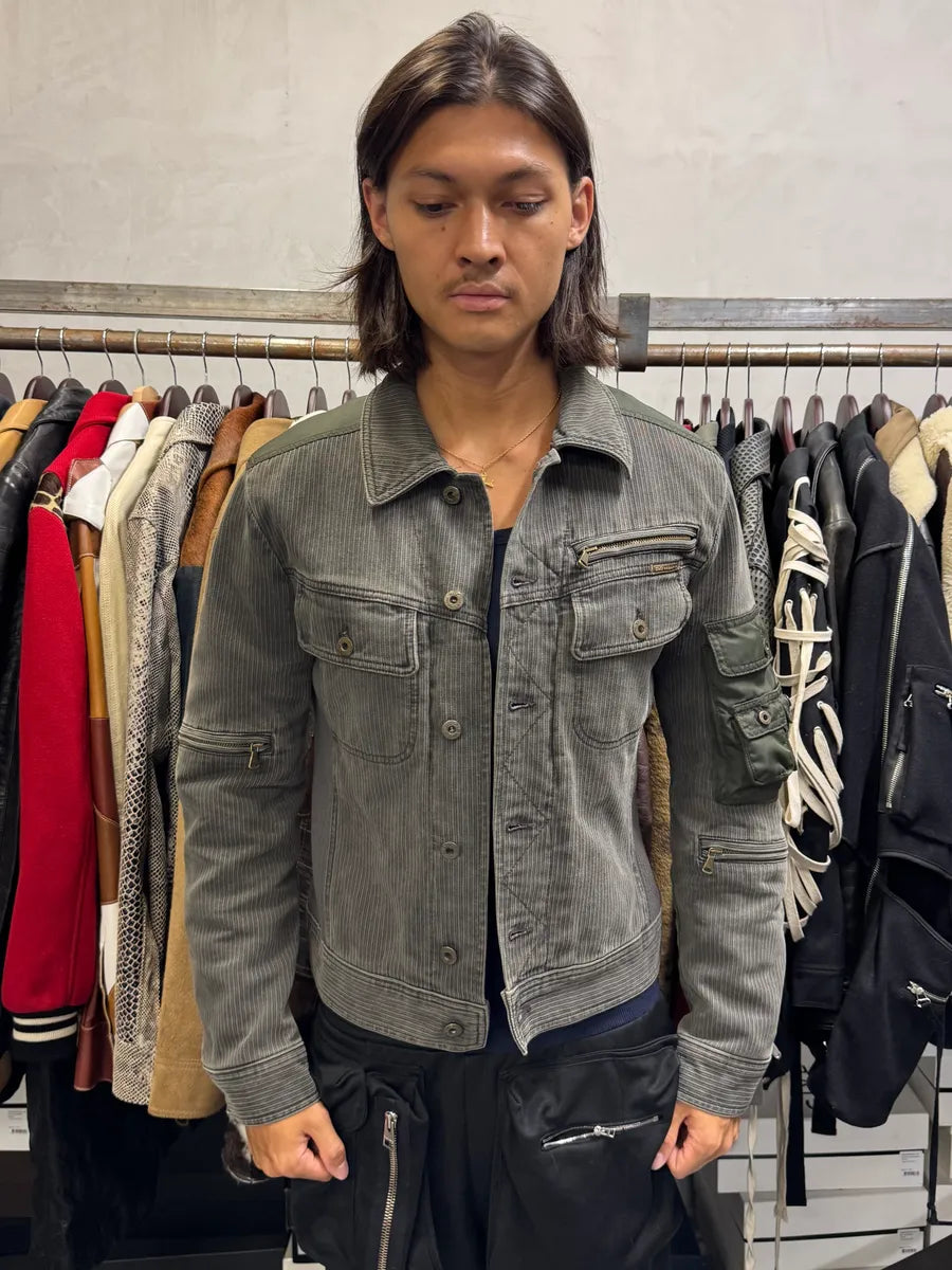 AW2003 Dolce & Gabbana Military Cargo Utility Gret Olive Bomber Jacket ZrEYgEE 1