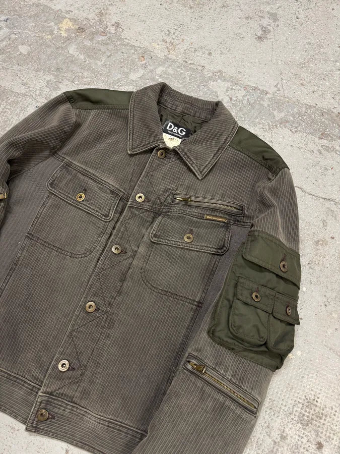 AW2003 Dolce & Gabbana Military Cargo Utility Gret Olive Bomber Jacket ZrEYgEE 3