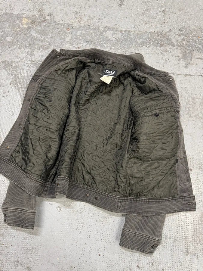 AW2003 Dolce & Gabbana Military Cargo Utility Gret Olive Bomber Jacket ZrEYgEE 7