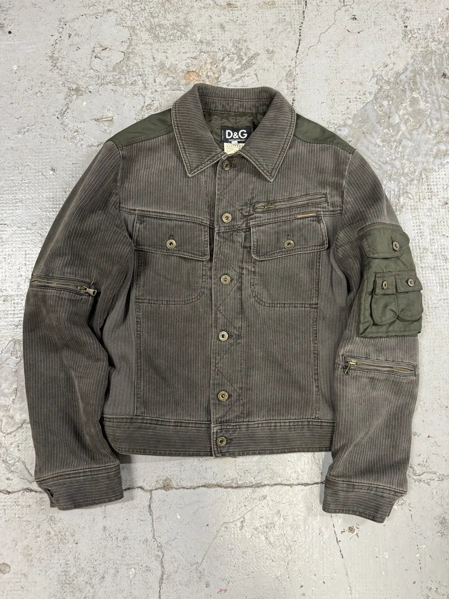 AW2003 Dolce & Gabbana Military Cargo Utility Grey Olive Bomber Jacket tQfCNnz 0