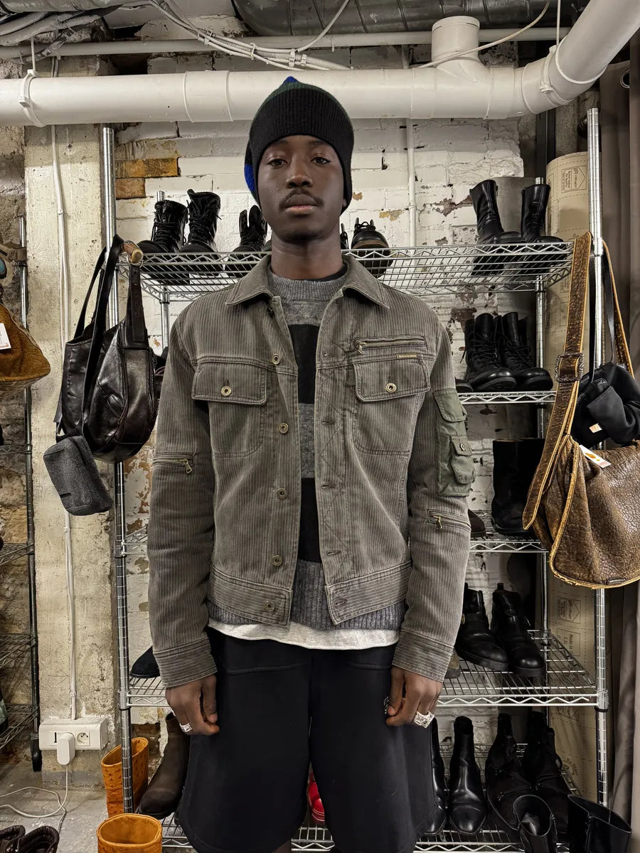 AW2003 Dolce & Gabbana Military Cargo Utility Grey Olive Bomber Jacket tQfCNnz 1