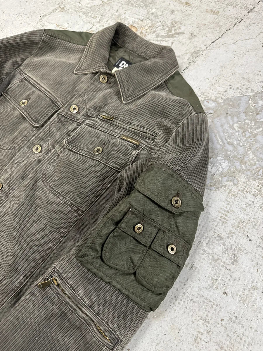 AW2003 Dolce & Gabbana Military Cargo Utility Grey Olive Bomber Jacket tQfCNnz 6