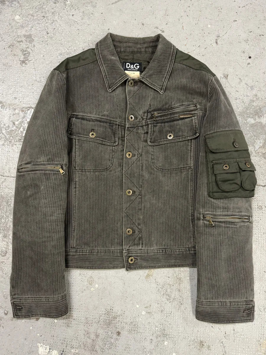AW2003 Dolce & Gabbana Military Cargo Utility Olive Bomber Jacket ikPyrlK 0