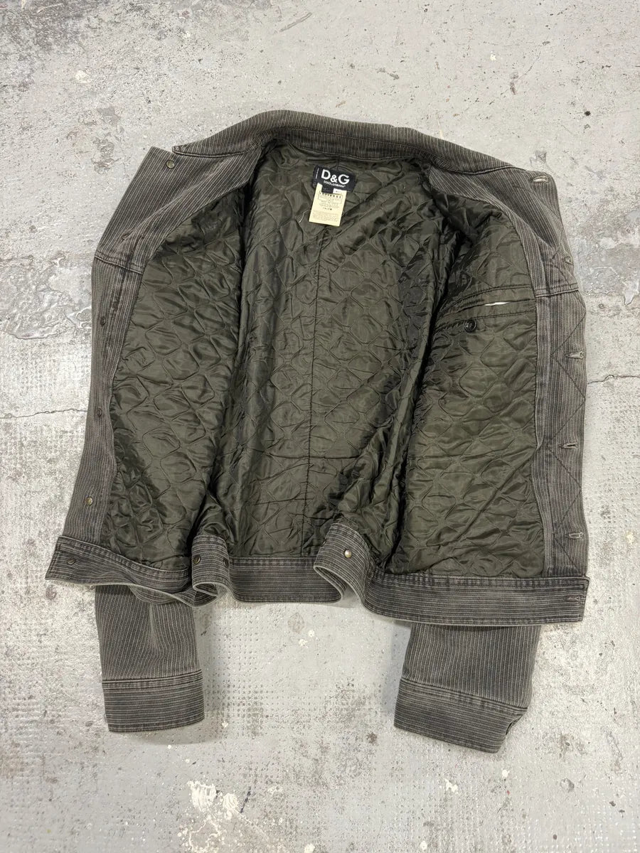 AW2003 Dolce & Gabbana Military Cargo Utility Olive Bomber Jacket ikPyrlK 4